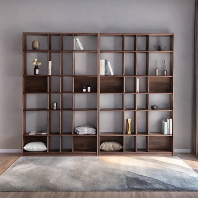 Black walnut solid wood bookcase