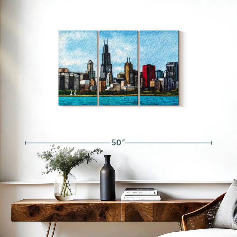 Sireci Chicago Skyline, 20" H x 33" W