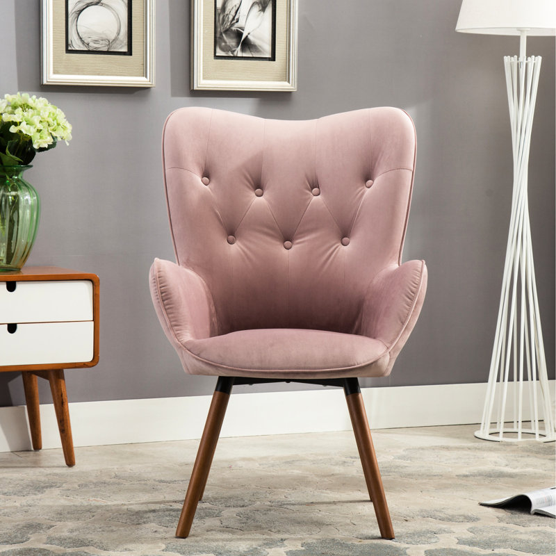Chaise en velours mauve Inniss, Mauve