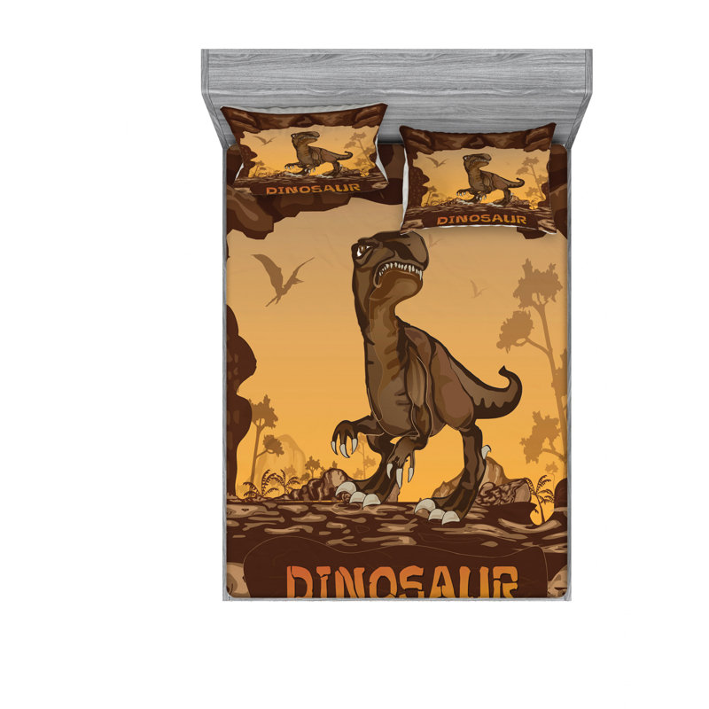 Ensemble de draps géants avec dinosaures géants, Ensemble de draps pour lit double avec un drap-hou