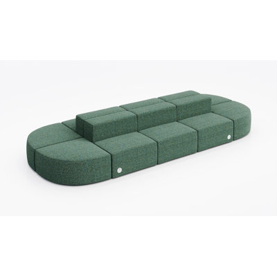 Siège modulaire pour 10 personnes - Tissu, avec prise de courant