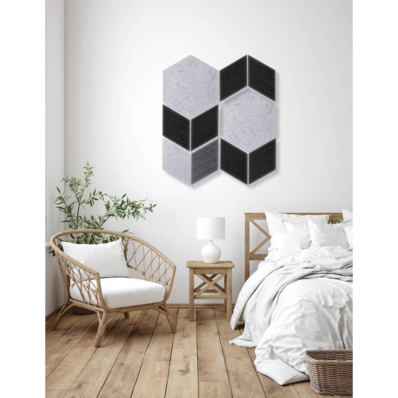 Décoration murale acoustique, H 10,4 po x l 12 po x P 3 po, Noir