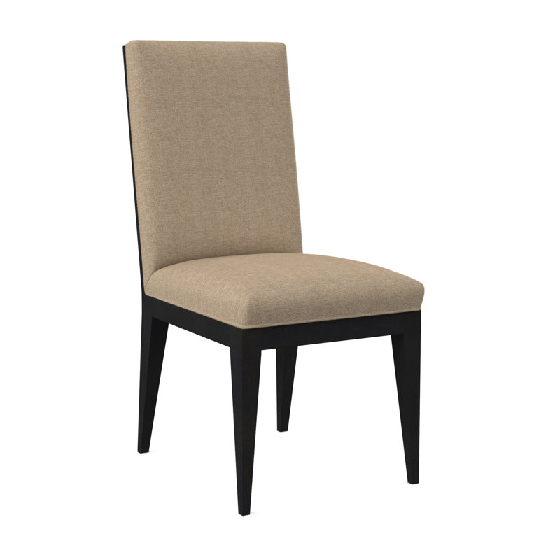 Chaise parsons rembourrée Logan, Espresso, Lin d'Élise