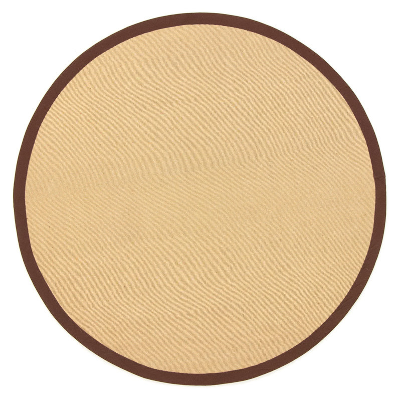 Sisal Hand Woven Brown Rug, Round 60cm