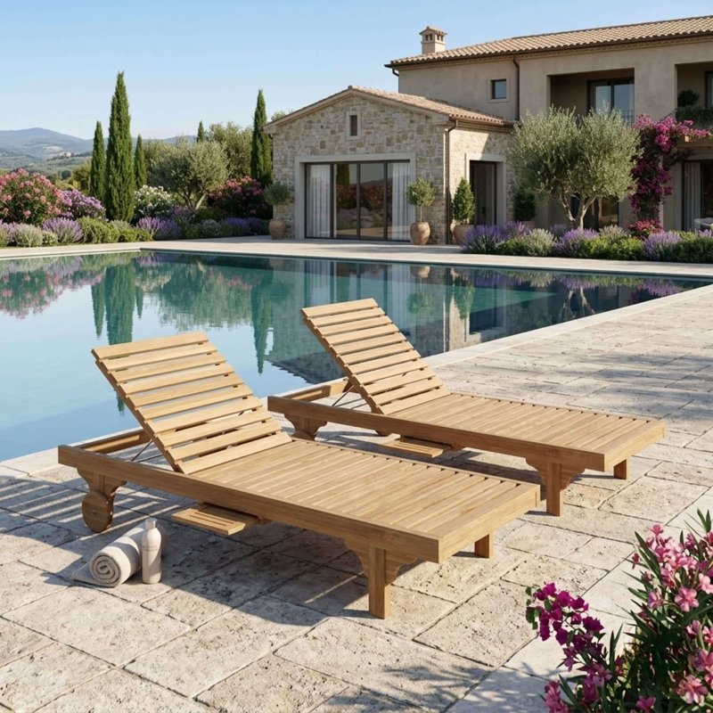Capri Teak Chaise Lounge
