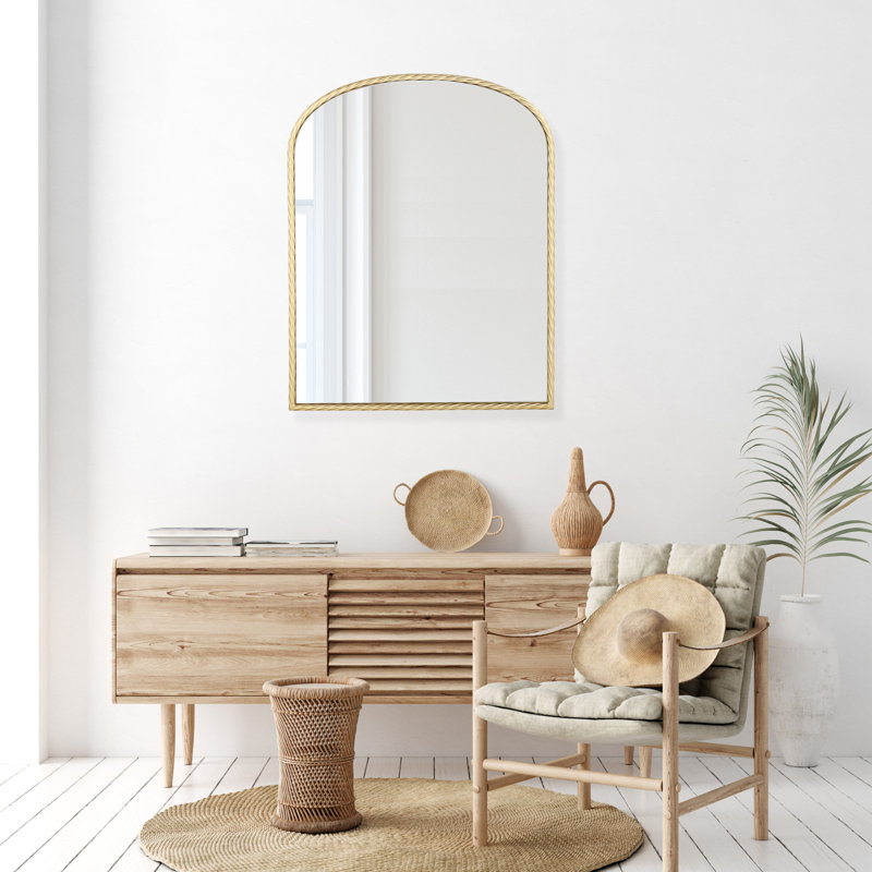 Miroir de salle de bain mural, Or, 40 po x 34 po
