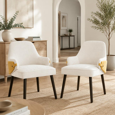 Ensemble de chaises de salle à manger modernes à deux tons avec accoudoirs ergonomiques