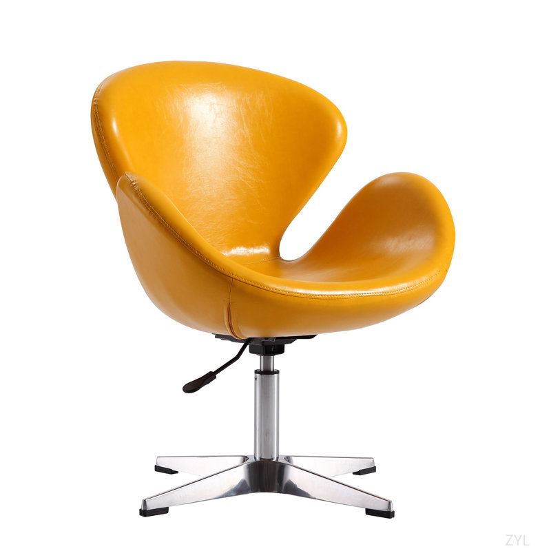 Chaise longue pivotante rembourrée Raspberry en jaune