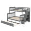 Stylish Twin - Over - Full Bunk Bed With Pull - Out Twin Trundle-1301996816