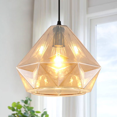 Luminaire suspendu géométrique moderne à 1 lumière pour salle à manger, cuisine, vestibule, couloir, chambre à coucher, café