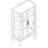 2 Doors Curio Cabinet With Tempered Glass Doors-622475439