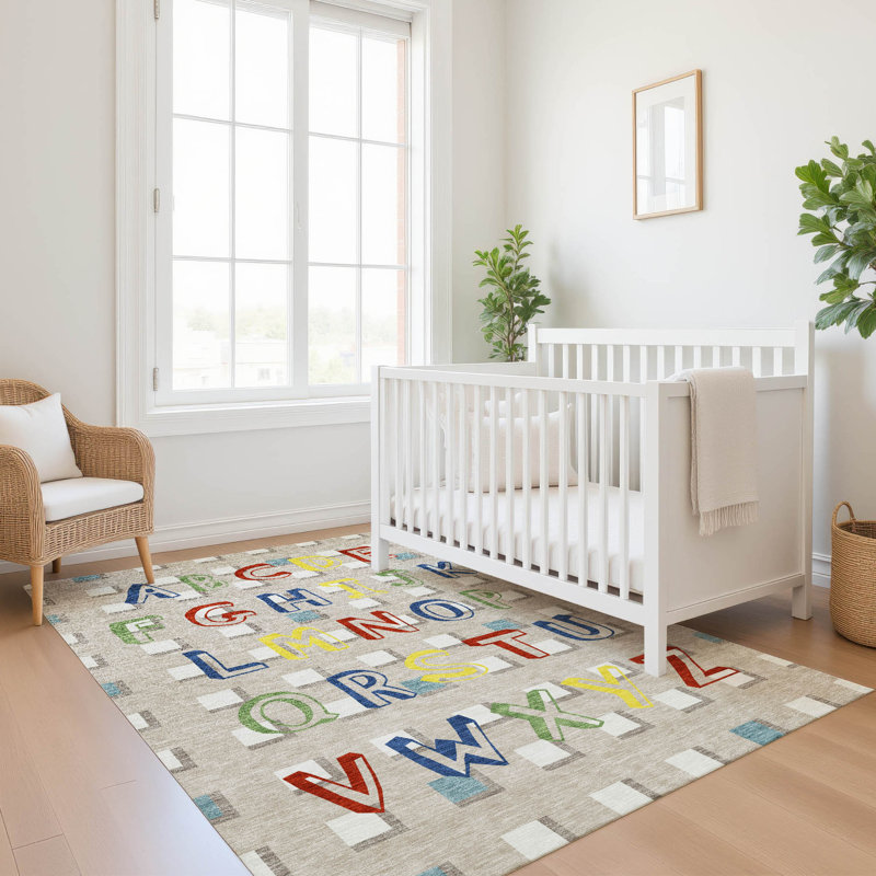 Tapis intérieur / extérieur lavable à la machine Chantille ACN2827, Beige, 5 pi x 7 pi 6 po