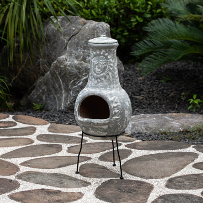 Urn Clay Wood Burning Smokeless Chimnea