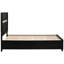 Lit simple à panneau noir avec tiroirs de rangement, garniture scintillante, pas de sommier nécessaire, bois massif et matériau principal, finition en cristal intégré 50,53H x 43,09W 79,54L - poignées accentuées, biseauté