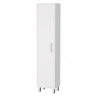Armoire de rangement haute Lawen, porte simple, 3 porte-balais