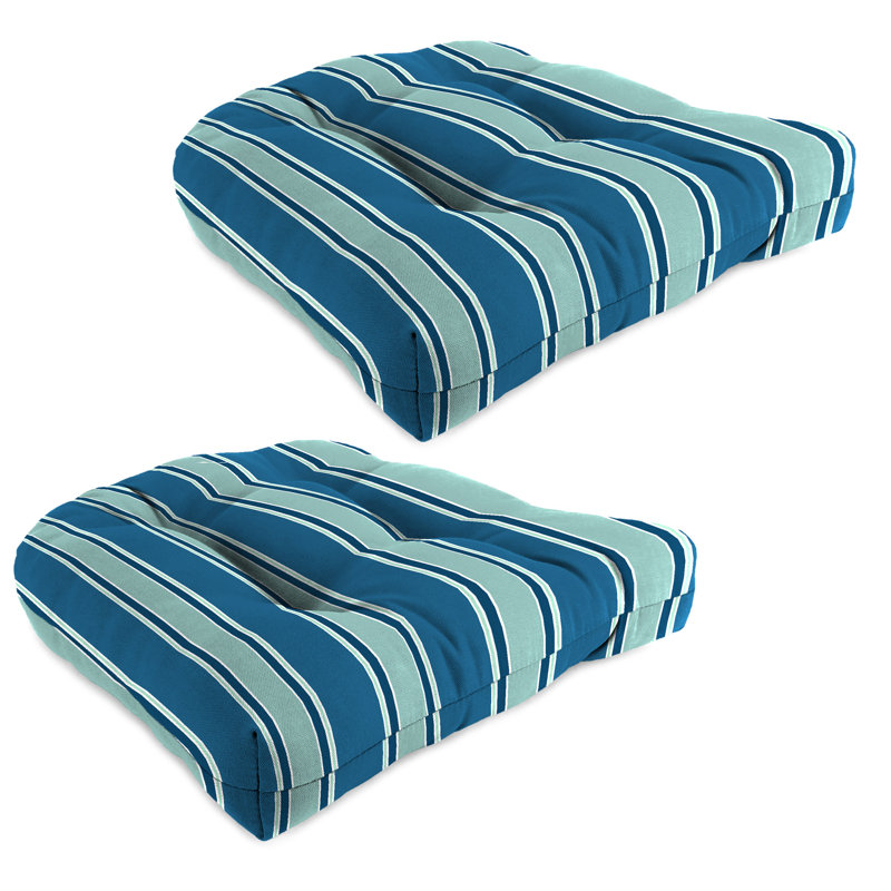 19" x 19" Outdoor Wicker Seat Cushion, Sullivan Stripe Cashmere