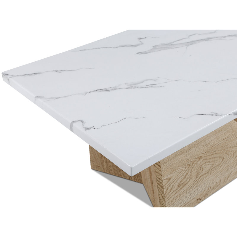 Ensemble de table basse moderne 3 pièces avec table de bout et plateau de table luxueux