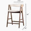 Tabouret de comptoir 2 pièces Mid-Century moderne avec siège rembourré et dossier courbé, finition noyer et beige pour plus de confort et de style