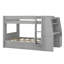 Full Size Multi-Functional Bunk Bed With Desk, Bookshelves & Storage Drawers-2136704585