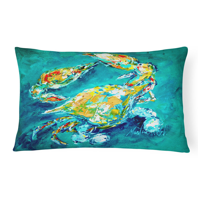 Coastal Crab Indoor/Outdoor Throw Pillow