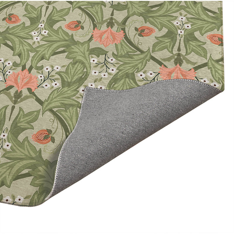 Tapis de cuisine léger antidérapant Ogee Leaf, Sauge, Rectangle 4pi x 6 pi