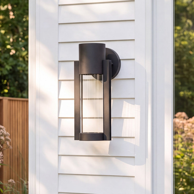Eddy Aluminum 12'' H LED Outdoor Wall Light, Black