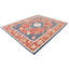 Tapis rouge / bleu en laine noué à la main à motif oriental 8 pi 10 po x 12 pi 2 po Kellyanna