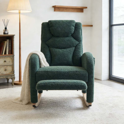 Chaise berçante avec repose-pieds réglable
