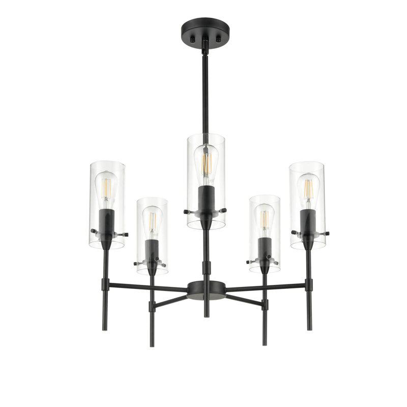 Lustre sphérique Spoutnik à 5 lumières Angelina, Noir