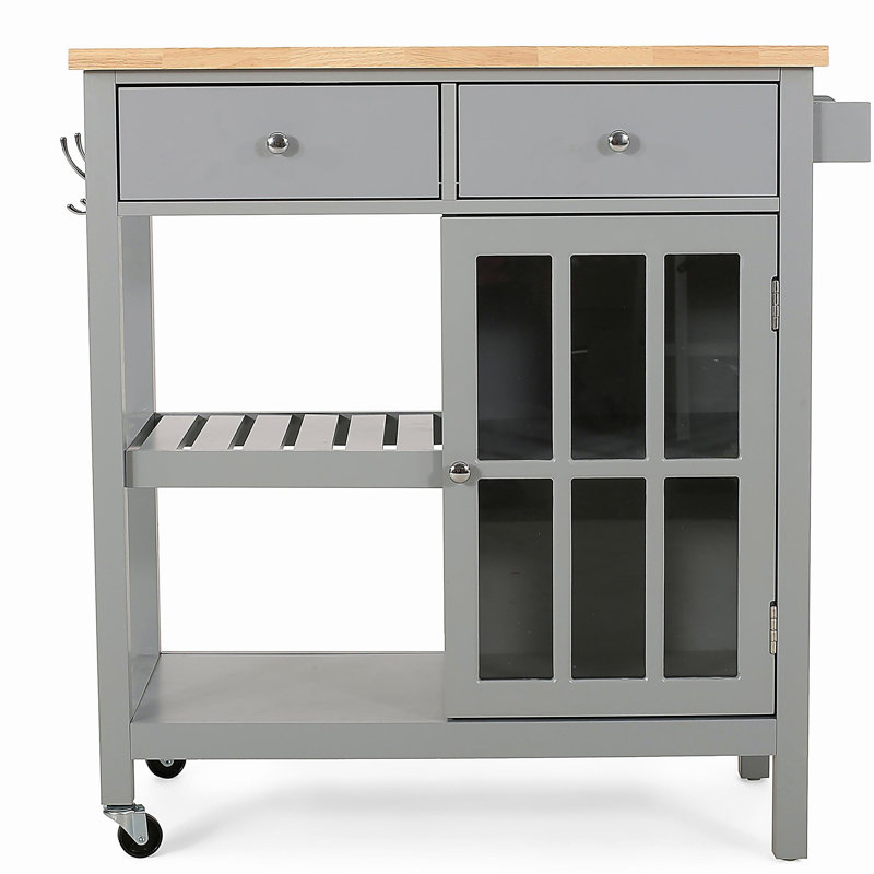 Un chariot de cuisine multifonctionnel avec une armoire vitrée et un rangement