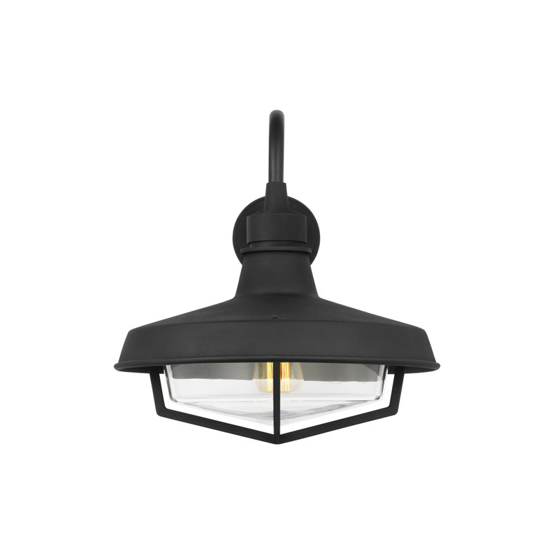 Lanterne murale 1 lumière texturée noire, H 17,5 po x l 16,5 po x P 19,25 po