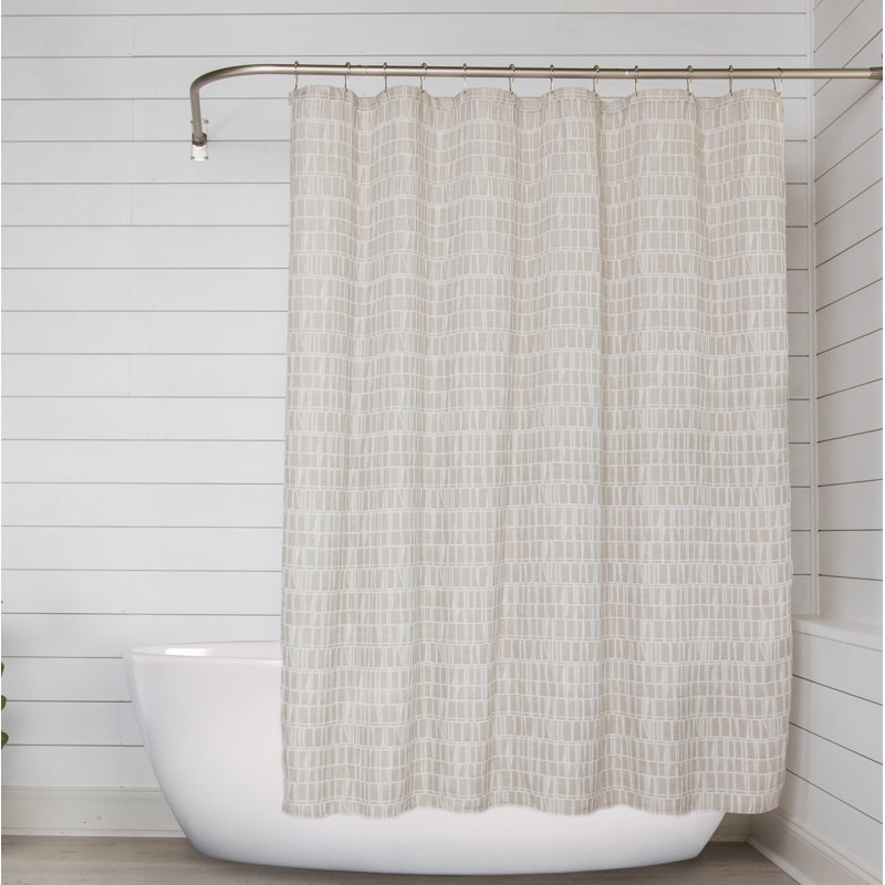 Militello Geometric Shower Curtain, Beige