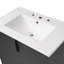 Meuble-lavabo de 30 po avec lavabo en céramique et tiroirs pleine extension, glissières de tiroir à fermeture en douceur, conception cannelée, vert-121294503