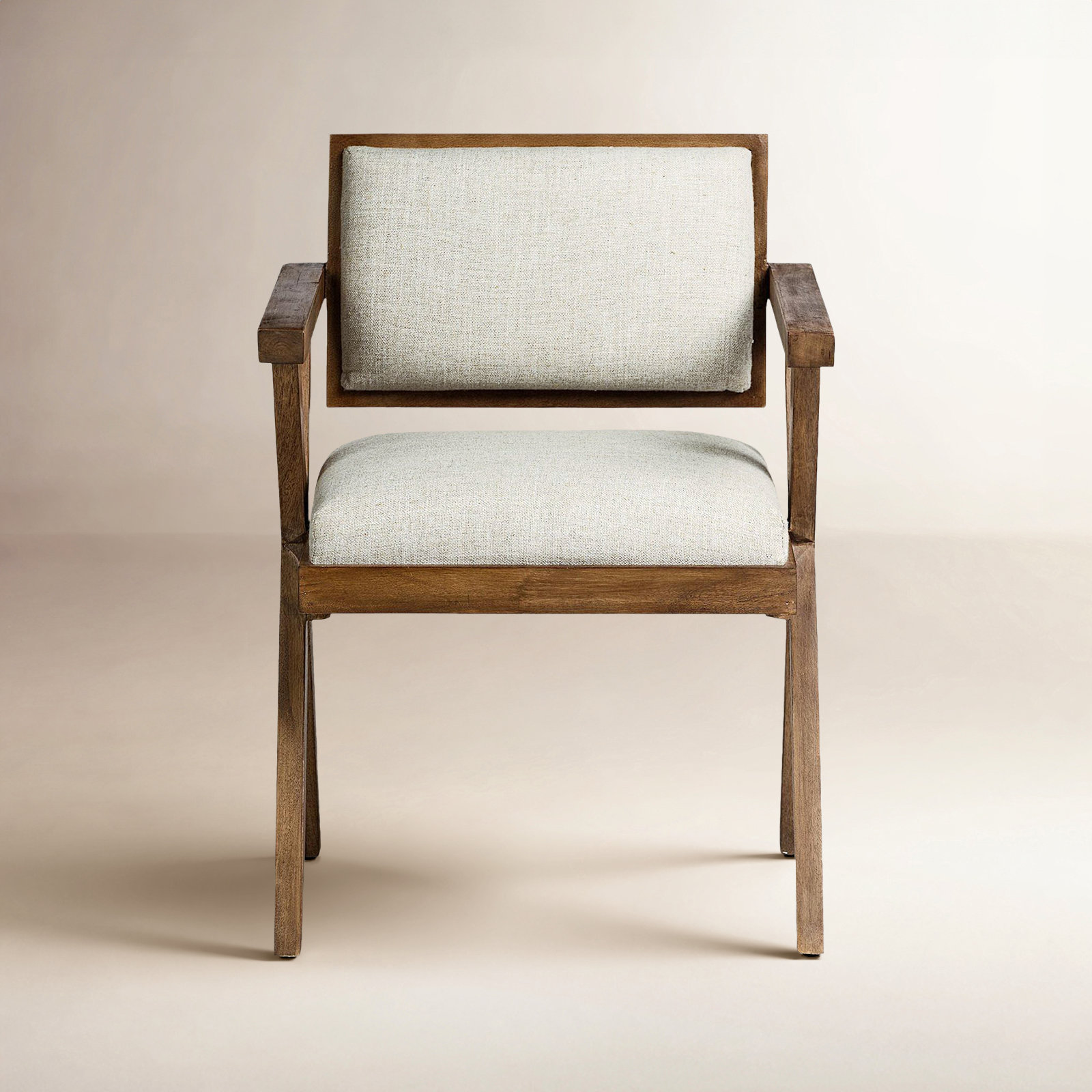 Desi Linen Mango Dining Armchair, Brown