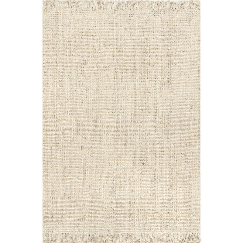 Karmine Jute Runner Rug for Dining Room Living Room Entryway Hallway Kitchen, Off White, Rectangle 9'6" x 13'6"