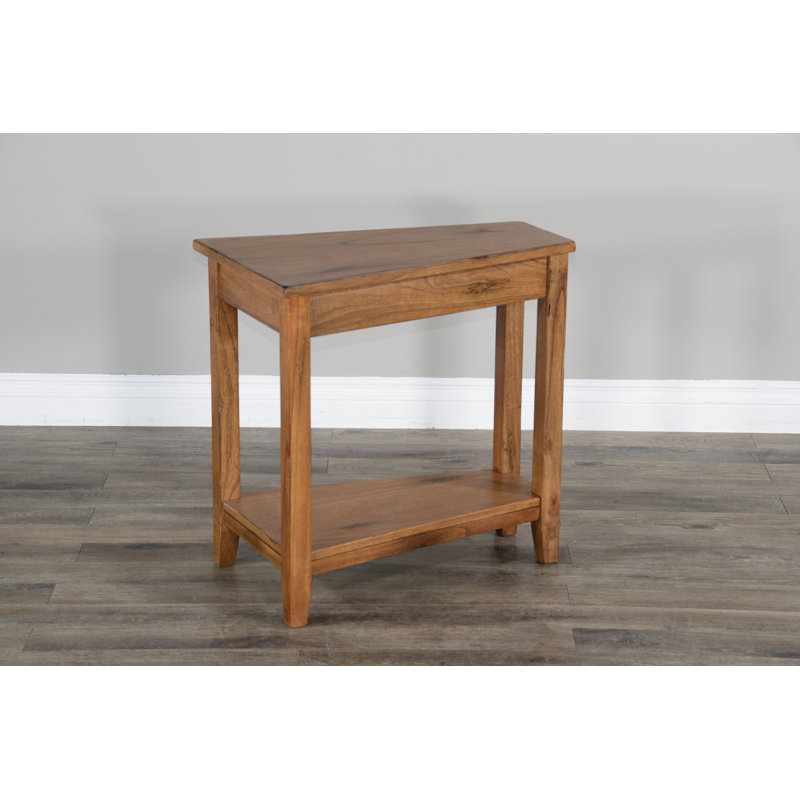 Hemphill Solid Wood End Table, Orange/Brown