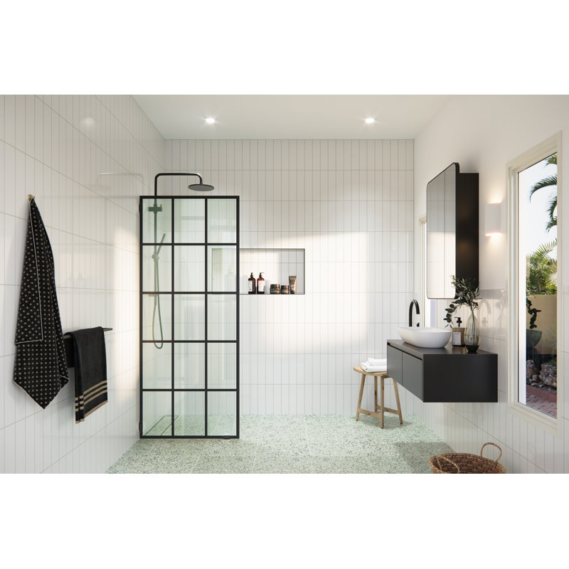 Esprit 32 in. x 78 in. French Monture Single Fixed Shower Panel