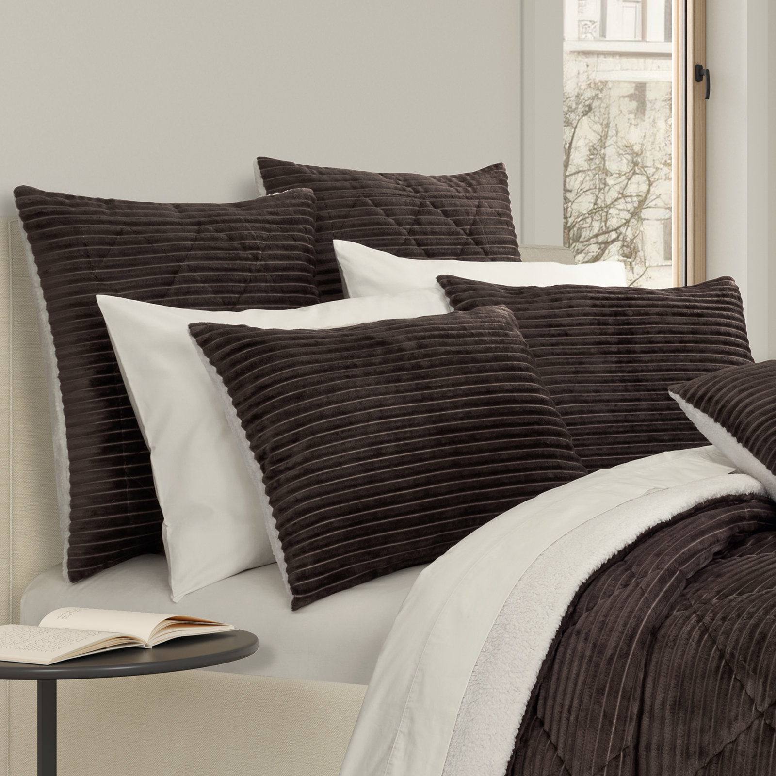 Everett Cotton Shams, Mocha