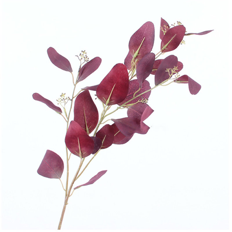Tige de eucalyptus artificielle, Rose, 5 tiges