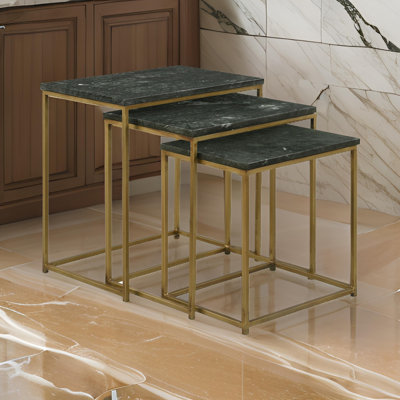 Medora 3-piece Nesting Table with Marble Top