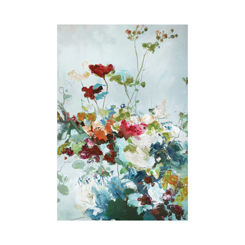Abstract Floral I - Painting on Canvas, 45.72cm H x 30.48cm W x 1.91cm D, Wrapped Canvas