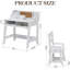 Ensemble de bureau et chaise en bois pour enfants avec huche de rangement, chaise réglable, babillard - table d'étude blanche