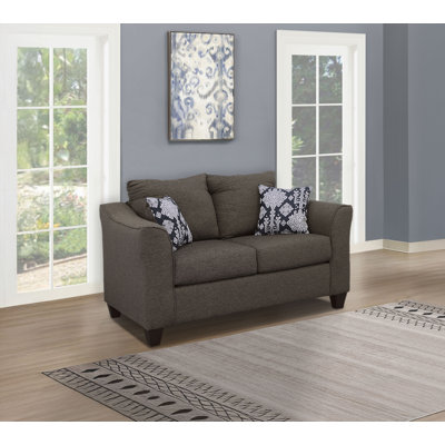 Gottberg Upholstered Flared Arm Loveseat Charcoal Grey