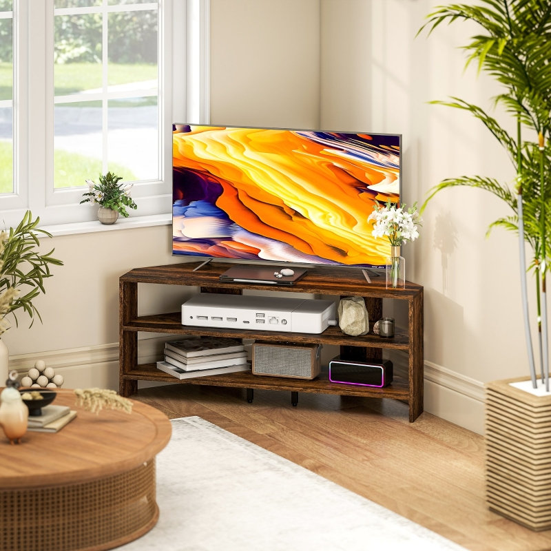 Unfinished TV Stand for TVs up to 48" with Fireplace Included