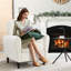 Fauteuil rembourré avec pieds en bois-382839386