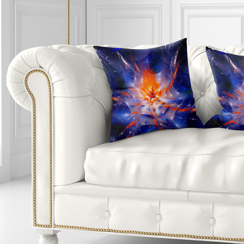Oreiller en fleur d’espace floral, 18 po x 18 po, Coussin décoratif