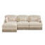Canapé en L 100 po à imprimé léopard confortable en chenille, bordure à pampille délicate, repose-pieds mobile, style moderne, dossier et siège ergonomiques, assemblage facile, siège profond pour le salon, café beige-229207450