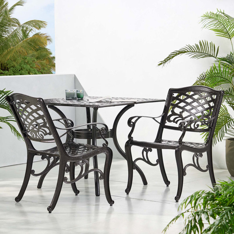 Chaise avec accoudoirs Phoenix (ensemble de 2), Bronze
