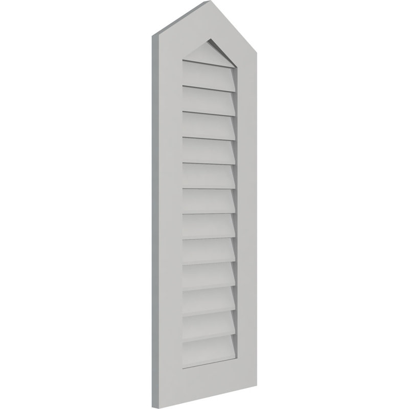 Peaked Top Surface Mount Signature Urethane Non-Functional Gable Vent 7/12 Pitch Primed Tan, 42" H x 16" W x 1" D