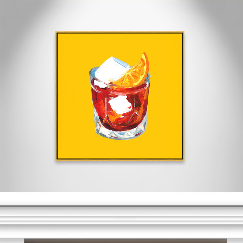 Negroni Sunshine - reproduction carrée par Straker, 37.5' W x 37.5' H, Flotteur doré